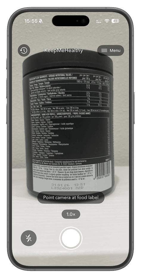 KeepMeHealthy Camera View